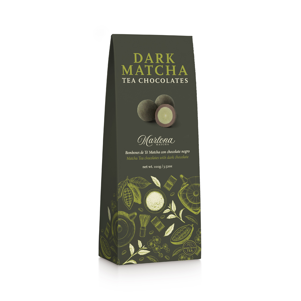 Bombones Marlona Matcha con chcolate negro 100gr
