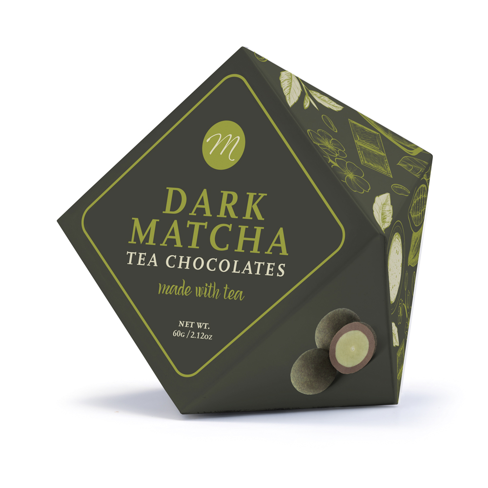 Bombones Marlona Matcha con chcolate negro Origami 60gr