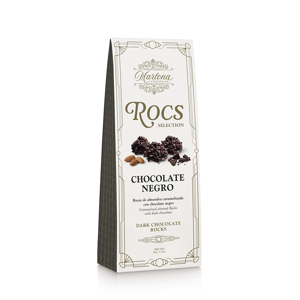 Rocas de almendra con chocolate negro 60gr
